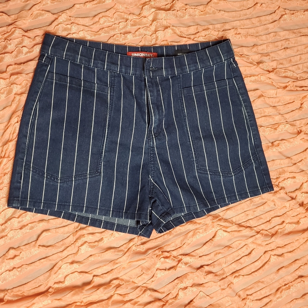 Unionbay Striped High Waisted Shorts